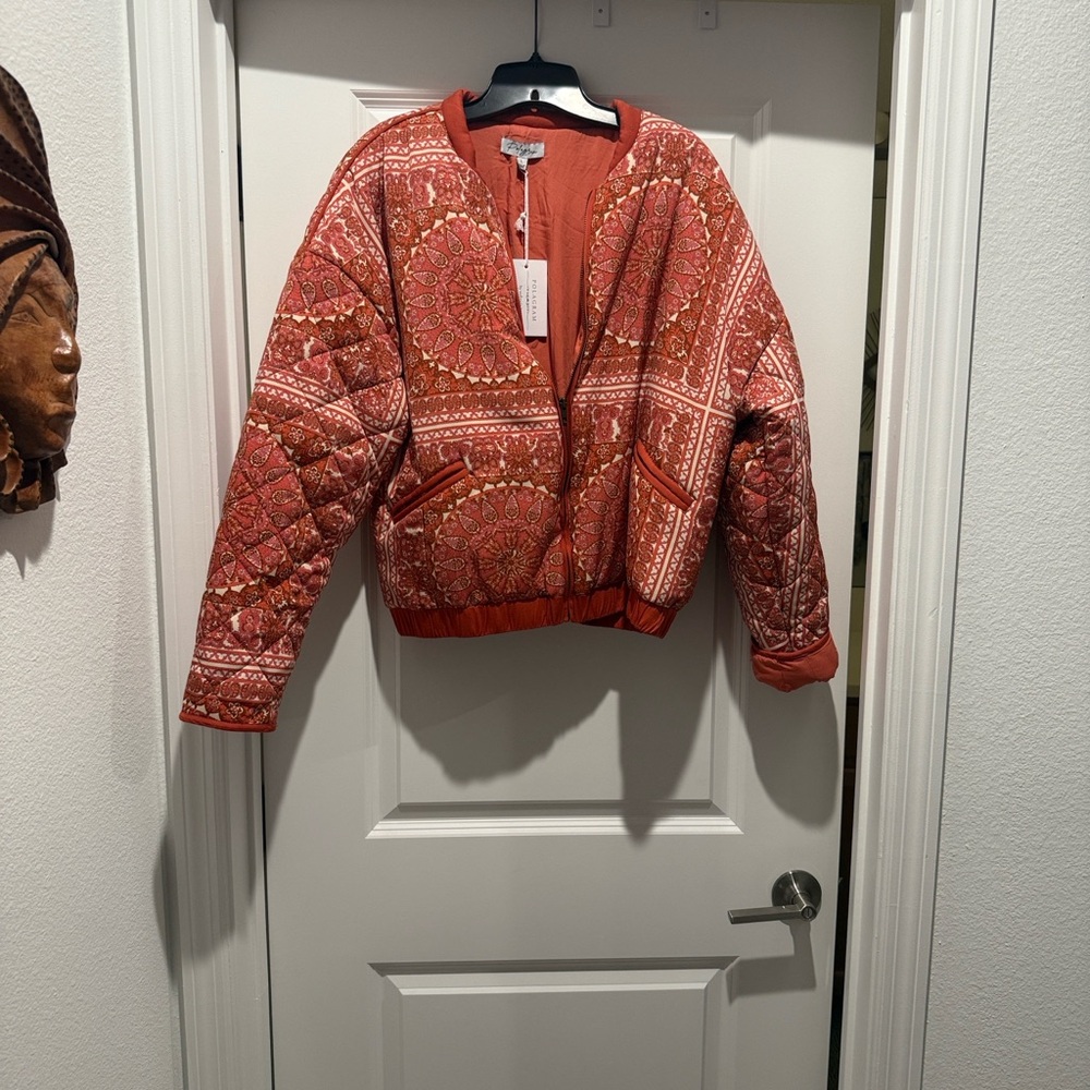 Polagram Red Patterned Bomber Jacket